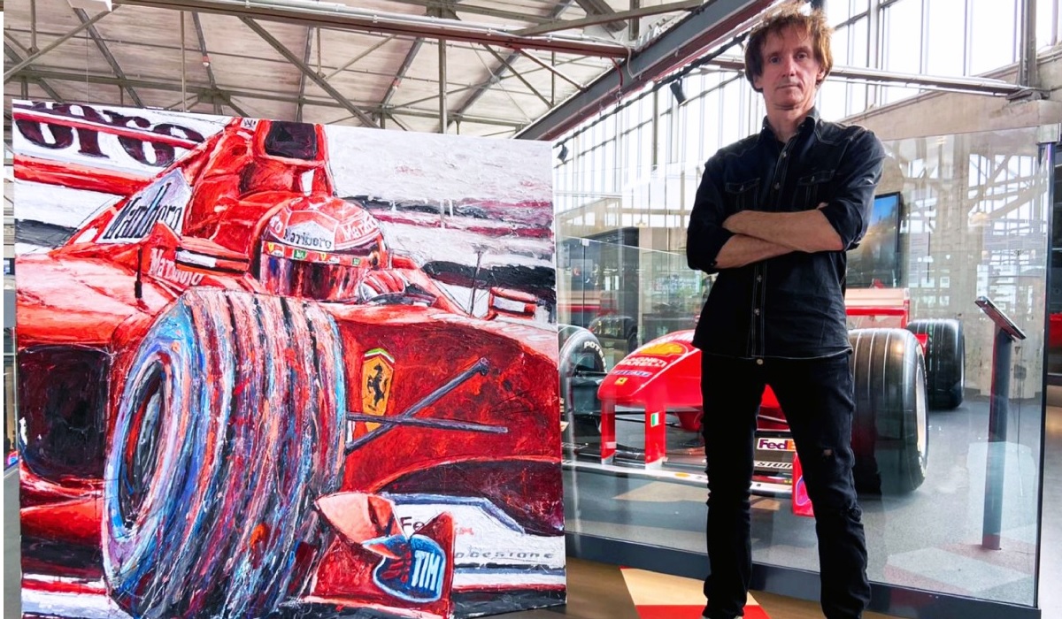 Formula 1 artist's paintings on display at Marriott Marquis Hotels